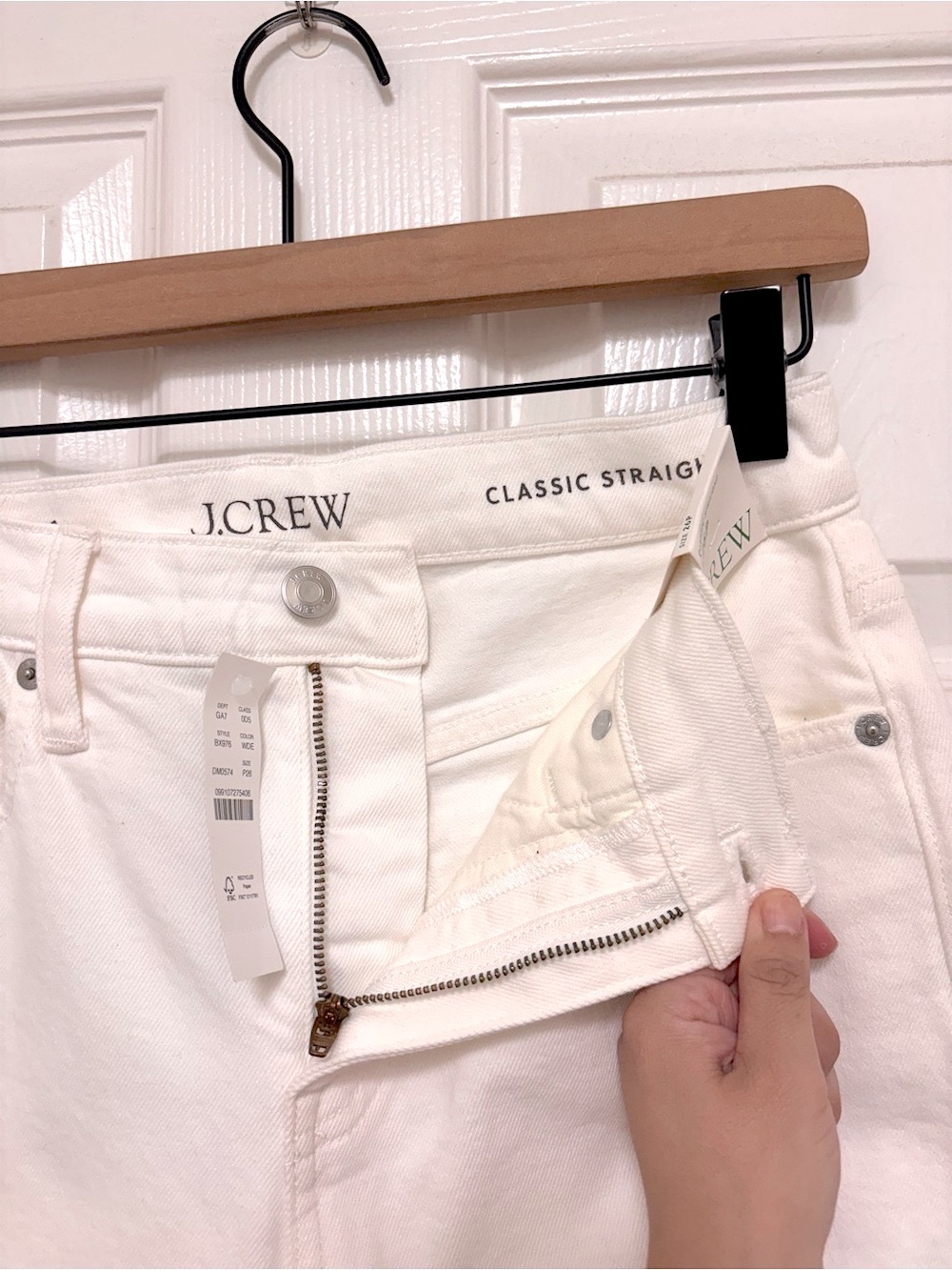 NWT J.Crew Classic Straight Jeans in White - Picture 7 of 10